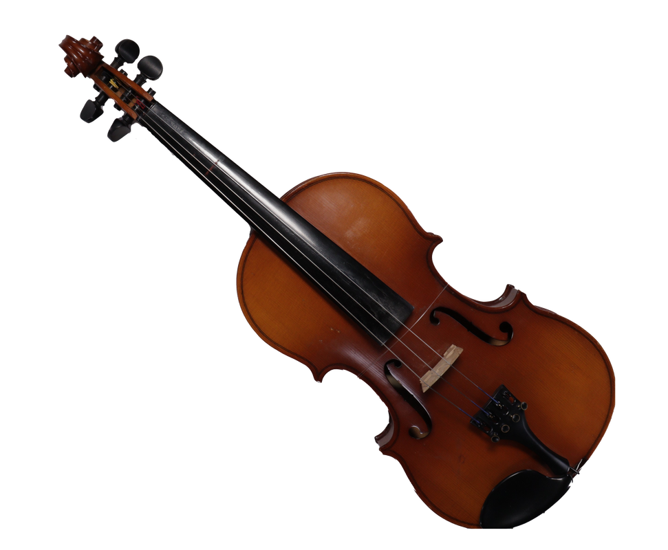 A picture of a brown violin
